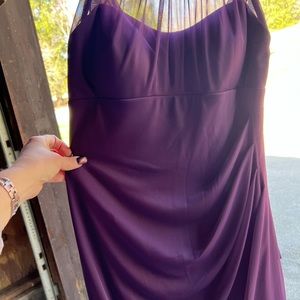 beautiful plum dress I bought at David’s bridal for wedding at the beach!